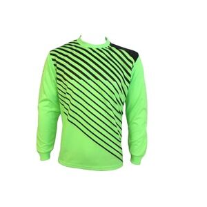 Vizari Mens Long Sleeve Soccer Jersey Shirt Bright Green‎ Black Stripes Size AS